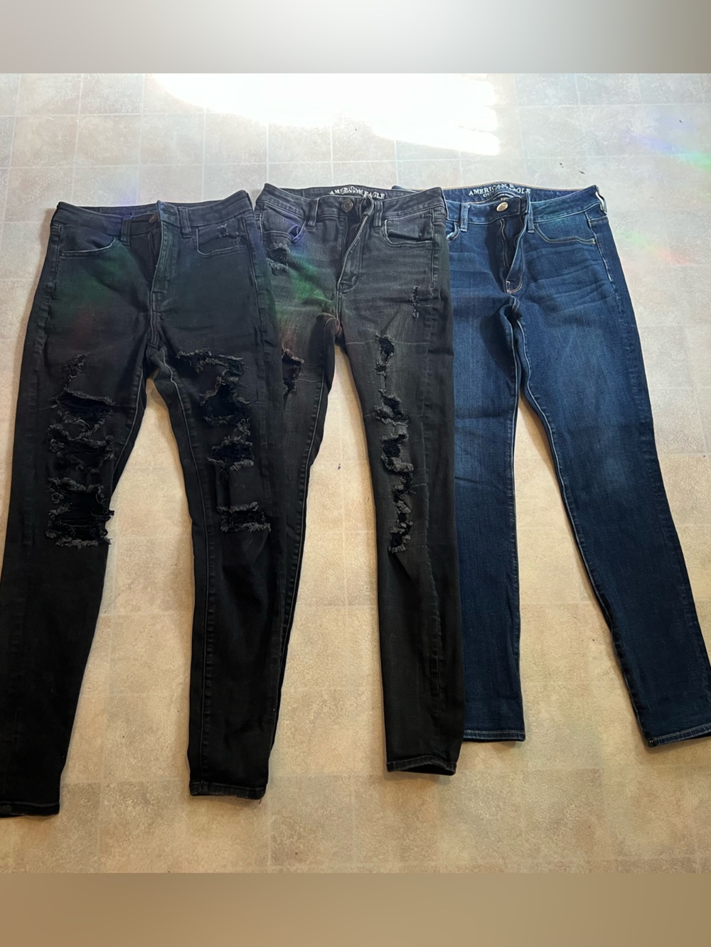 American Eagle Outfitters Women's Skinny Jeans - Black & Dark Blue